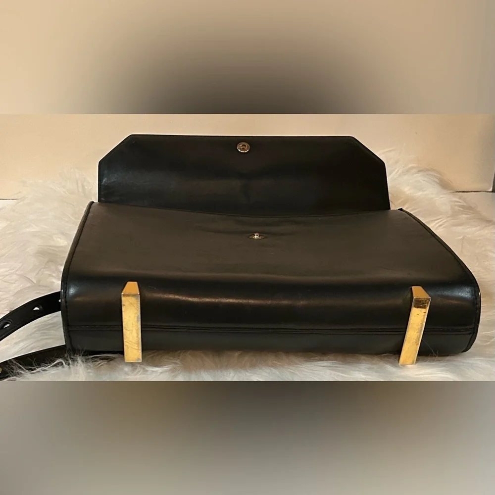 Alexander Wang Black Leather Structured Satchel Top Handle Crossbody Work Bag